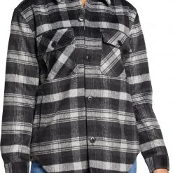 Alpine Design Women's Aerial Trail Wool Shirt Jacket For Women Plaid Ombre Pure Black