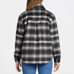 Alpine Design Women's Aerial Trail Wool Shirt Jacket For Women Plaid Ombre Pure Black -Alpin Design Store unnamed file 152