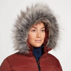 Alpine Design Women's Dream Puff Faux Fur Down Jacket For Women Red Chestnut -Alpin Design Store unnamed file 227