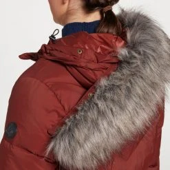 Alpine Design Women's Dream Puff Faux Fur Down Jacket For Women Red Chestnut -Alpin Design Store unnamed file 228