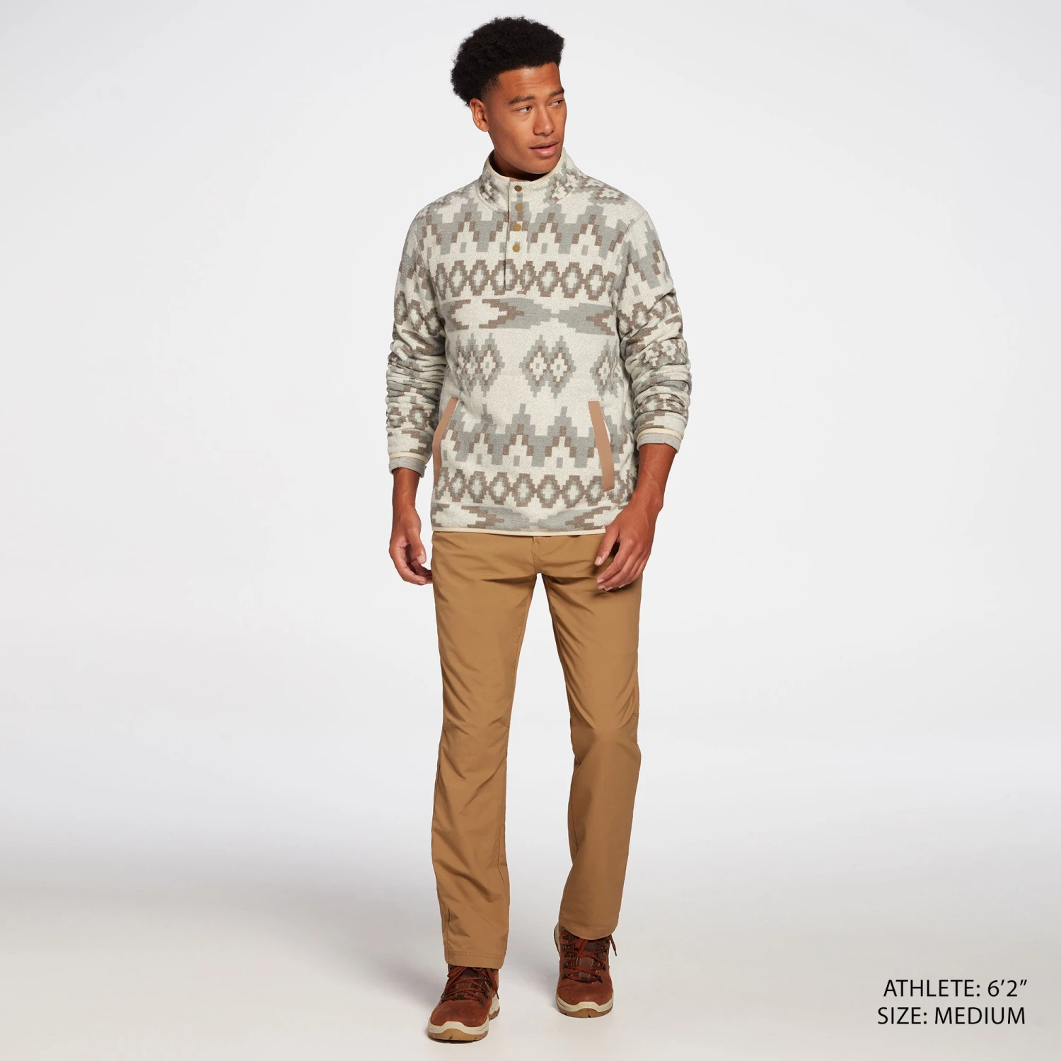 Alpine Design Men's Outlook Point 1/4 Snap Fleece Pullover For Men Intarsia University Navy 3 Alpine Design Men's Outlook Point 1/4 Snap Fleece Pullover For Men Intarsia University Navy - Image 2