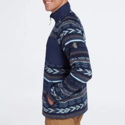 Alpine Design Men's Jokull Fleece Jacket For Men Intarsia Navy/bamboo -Alpin Design Store unnamed file 3