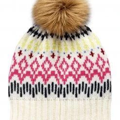 Alpine Design Women's Fair Isle Beanie For Women Cream -Alpin Design Store unnamed file 548