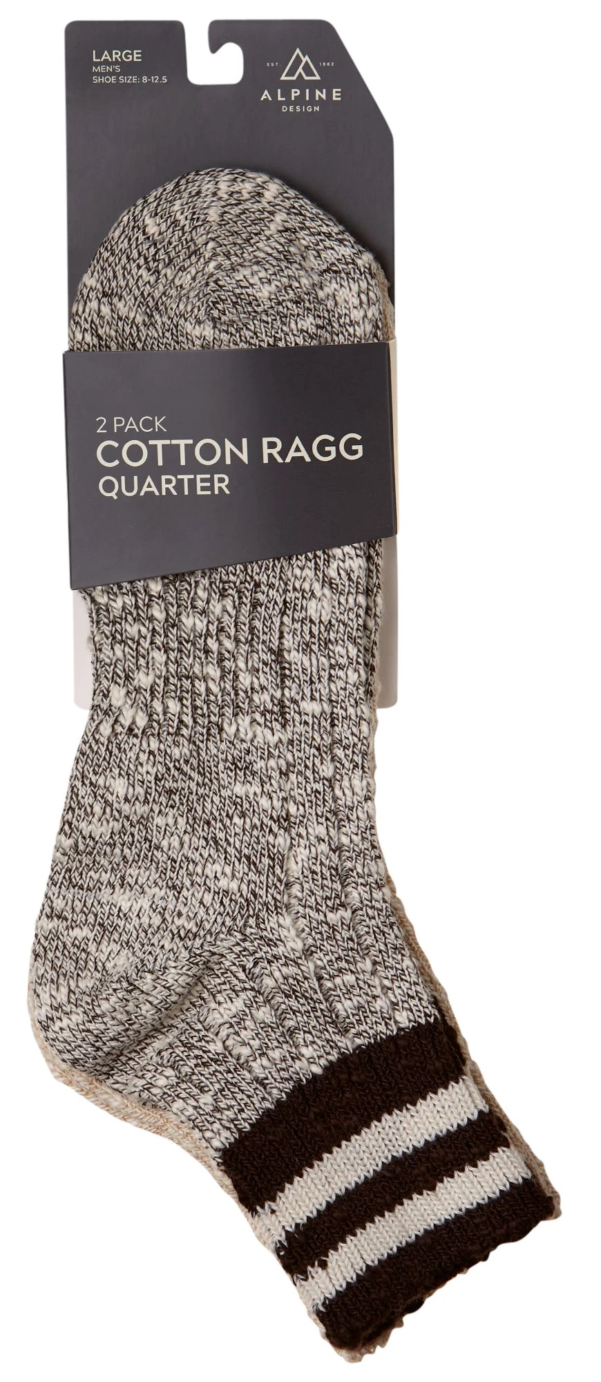 Alpine Design Men's Cotton Ragg Socks - 2 Pack For Men Black 9 Alpine Design Men's Cotton Ragg Socks - 2 Pack For Men Black - Image 7