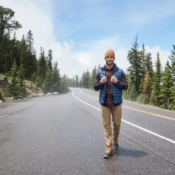 Alpine Design Men's Wanderful Knit Long Sleeve Shirt For Men Three Stripe Plaid Navy -Alpin Design Store unnamed file 793