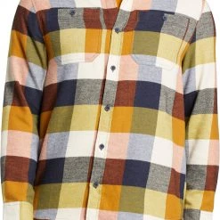 Alpine Design Men's Brushed Flannel Long Sleeve Shirt For Men Sunrise Plaid Pom Punch