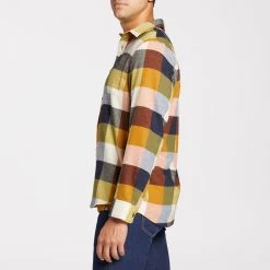 Alpine Design Men's Brushed Flannel Long Sleeve Shirt For Men Sunrise Plaid Pom Punch -Alpin Design Store unnamed file 802