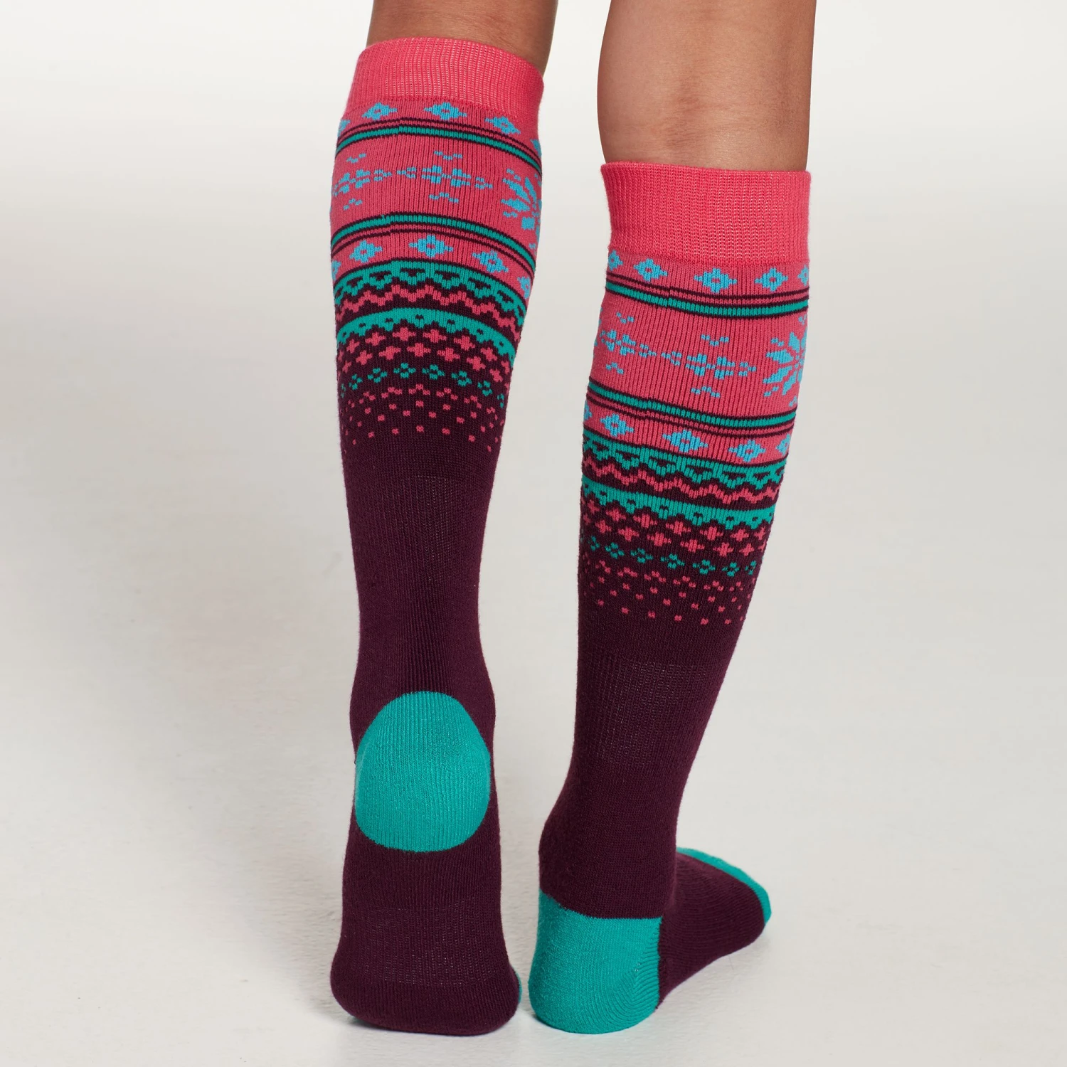 Alpine Design Girls' Snow Sport Over-the-Calf Socks - 2 Pack For Girls' Snowflake Fairisle 4 Alpine Design Girls' Snow Sport Over-the-Calf Socks - 2 Pack For Girls' Snowflake Fairisle - Image 3